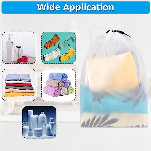 Waterproof Travel Drawstring Shoe Bags for Packing, Storage, Travel Essentials for Men and Women, 15.7 x 11.8 inches, Clear, 5 pieces - Image 6