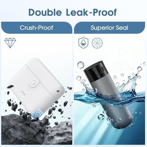 Travel Bottles with Case, 4x2oz TSA Approved, Leak-Proof, Press to Unlock, Compact & Portable Travel Toiletries (White) - Image 3