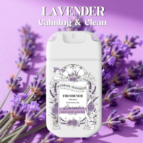 Travel Size Toilet Spray, Air Freshener Spray for Bathroom Deodorizer, Travel Essentials Variety with Removable Hook - Lemon Lavender Eucalyptus Scent - Image 3