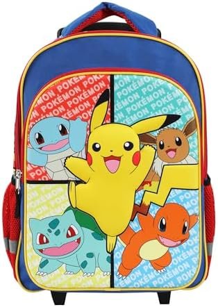 Bioworld Pokemon Pikachu And Favorite Characters 16" Youth Rolling Backpack - Image 4