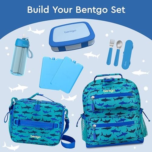 Bentgo Kids Bento-Style 5-Compartment Leak-Proof Lunch Box - Ideal Portion Sizes for Ages 3 to 7 - Durable, Drop-Proof, Dishwasher Safe, PFAS & BPA-Free & Made with Food-Safe Materials (Blue) - Image 6