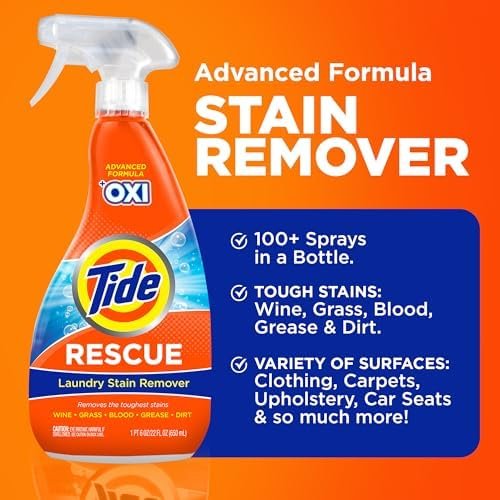 Tide Laundry Stain Remover Spray with Oxi, Travel Stain Remover for Clothes, Carpet, Upholstery, Pet Bedding, Stain Treater Spray for Tough Stains from Wine, Coffee, Grease, 3 Oz (Pack of 3) - Image 2