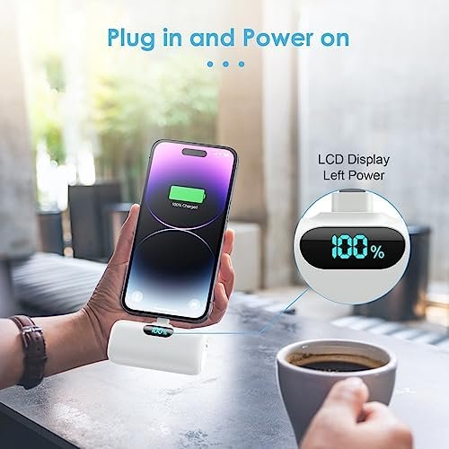 [2 Pack]Small Portable Charger for iPhone,Upgraded 5000mAh PD Fast Charging Power Bank,Cute Mini Portable Phone Charger Battery Pack Compatible with iPhone 14/14 Pro Max/13/13 Pro/12 Pro/11/XR/X/8 etc - Image 5