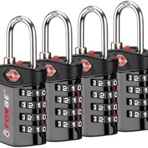 Forge Travel Lock,TSA Approved Luggage Locks for Air Travel, Gym Lockers, School Lockers, Pelican Cases, Gun Case, Easy Read Dials, Durable Alloy Body