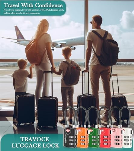 Search Alert TSA Approved Travel Combination Luggage Cable Locks for Suitcase, Gym Locker,Toolbox,Backpack 1,2,4,6 &10 pk (Pink 2 Pack) - Image 3