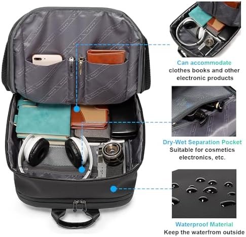 BANGE Smart Business Laptop Backpack Waterproof can fit 15.6-17.3 Inch Laptop with 3.0 USB charging port for men and women - Image 6