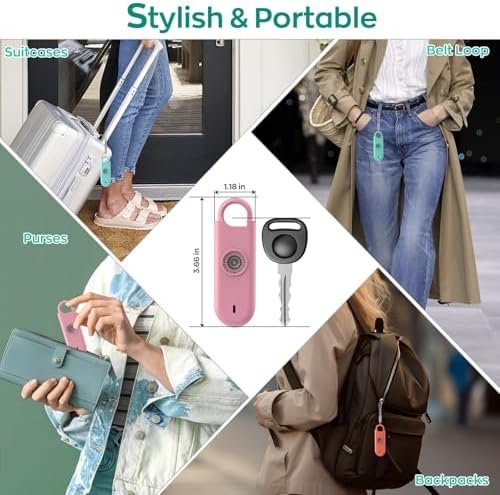 140dB Personal Safety Alarm for Women, 3 Pack Safe Alarm Protection Keychain with Strobe Light & Low Battery Notice, Security Siren Self Defense for Seniors College Girls, Pink+Blue+Black - Image 5