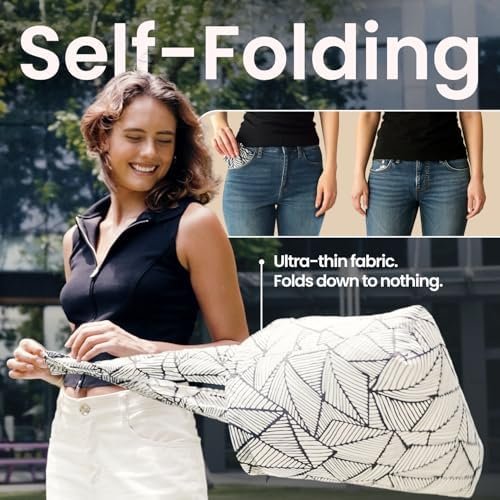 Nanobag Ultra-Lightweight Heavy Duty Foldable Tote for Women & Men, Reusable Grocery & Travel Bag, Packable Collapsible Compact Market Essential (XL Black) - Image 6