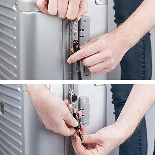 2 Pack TSA Approved Luggage Locks with Keys for Travel – Flexible Ultra Secure Mini Key Padlock & Metal Zinc Alloy Material – Black - Image 6