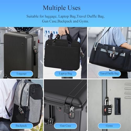 3 Sets TSA Approved Luggage Lock Combo - Secure Travel Essential w/Free Luggage Tag! Combination Lock for Suitcases, Backpacks, Gym Lockers & School - Image 5