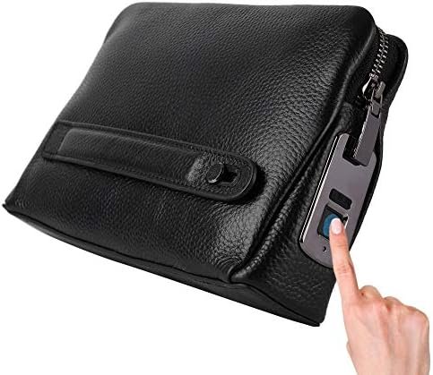 Mens Smart Fingerprint Security Wallet, Fipilock FLV1 Anti Theft Handbag, Black Leather, Top Layer Cowhide, Safety Men Wallet, Ideal for Travel and Daily Commute - Image 8