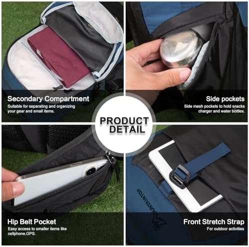 MOUNTAINTOP 30L Hiking Backpack,Men Women Camping Backpack,Lightweight Trekking Travel Backpacks for Climbing Skiing Cycling - Image 5