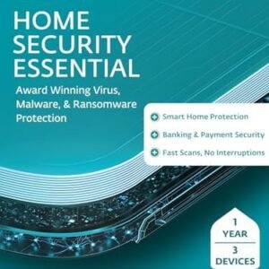 ESET Home Security Essential | Antivirus | 2025 Edition | 3 Devices | 1 Year | Safe Banking | Privacy Protection | IOT Protection | Ransomware | Digital Download [PC/Mac/Android]