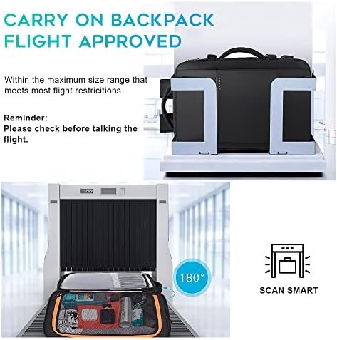 BANGE 35L Lightweight Backpack, 17.3 inch Travel Laptop Backpacks, Unisex Multifunctional Storage Pockets Business Commuter Rucksack, Waterproof and Wear-resistant Outdoor Sports Leisure daypack - Image 6