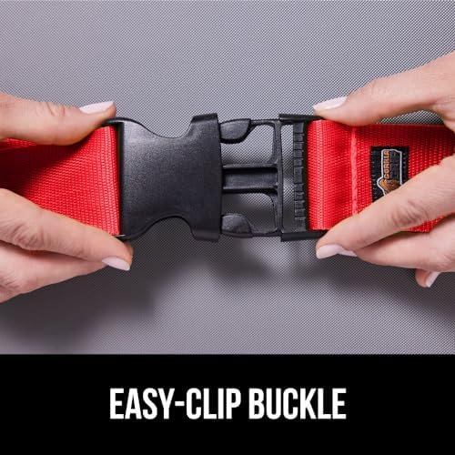 GORILLA GRIP Heavy Duty Adjustable Luggage Straps for Suitcases, Easy to Identify Travel Belt Connector Holds Suitcase Together, Extends Life of Bag, Strap Connects Two Bags, Accessories 2 Pack Red - Image 7