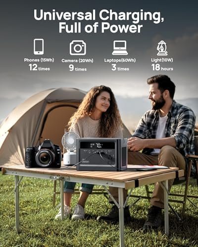2026 Portable Power Station 230.4Wh LiFePO4 Battery, 350W Power Bank with AC Outlet 110V/ 700W Surge, Solar Generator Fast Charging for Hurricane Emergency, Laptop, Camping, RV, Off-Grid Living - Image 6