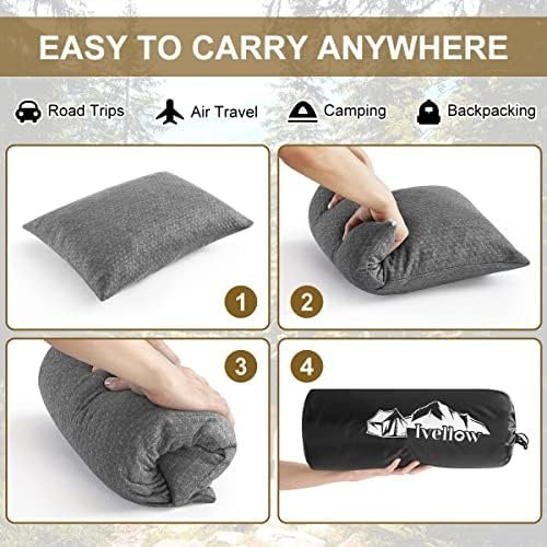 Ivellow Travel Pillow Compressible Camping Pillow for Sleeping Shredded Memory Foam Pillow Compact Firm Supportive for Adults Kids Outdoor Backpacking Hiking Essential Gear - Image 8