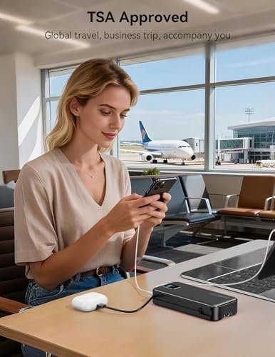 Portable Charger, 20000mAh 22.5W Fast Charging Power Bank with Built-in Cables & Wall Plug, Travel Essentials Battery Pack with LED Display, USB C External Battery Bank for iPhone iPad, Samsung Black - Image 9