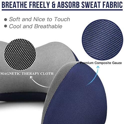 MLVOC Travel Pillow 100% Pure Memory Foam Neck Pillow, Comfortable & Breathable Cover, Machine Washable, Airplane Travel Kit with 3D Contoured Eye Masks, Earplugs, and Luxury Bag, Standard (Blue) - Image 3