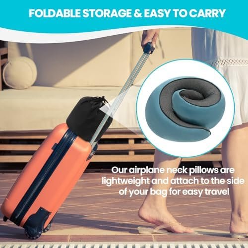 Travel Pillow uses Memory Foam to Support Neck Comfort, car Travel, Compact,Airplane Sleep Pillow Peacock Blue - Image 7