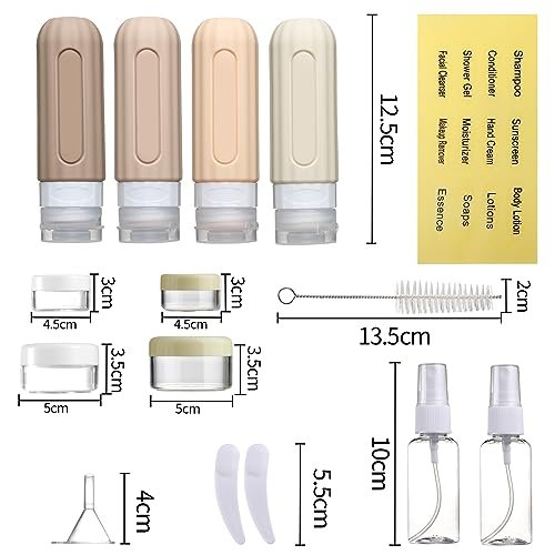 16 Pack Travel Bottles Set for Toiletries, Leakproof Travel Containers for Toiletries TSA Approved Silicone Travel Accessories Squeezable Refillable 3oz for Shampoo Conditioner Lotion - Image 4