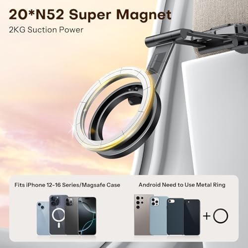 OMOTON TP02 360°Rotating for MagSafe Tripod, Adjustable Aluminum Magnetic Phone Tripod for iPhone 17/16/15/14 Pro Max Air, Foldable Cell Phone Stand Fits Vlog, Gym, Travel Essentials Accessories - Image 2