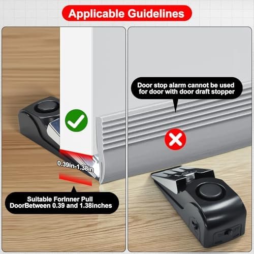 Portable Door Lock & Door Stop Alarm Set, Dual Protection for Privacy and Safety in Home Door Lock Kit, Door Alarm with 120dB Siren for Travel, Hotel, Apartment, College, Home - Image 5