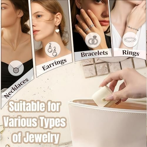 3 Pcs Mini Travel Jewelry Bag, Jewelry Organizer, Mini Pouch, Foldable Multifunctional Travel Jewelrys Pouch With Buckle - Image 5