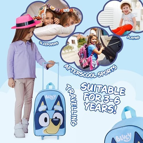 Bluey Kids Rolling Suitcase, 16 x 13 x 4 inches, Luggage for Girls and Boys, Travel Bag with Extendable Handle and Wheels, Gifts for Kids - Image 5