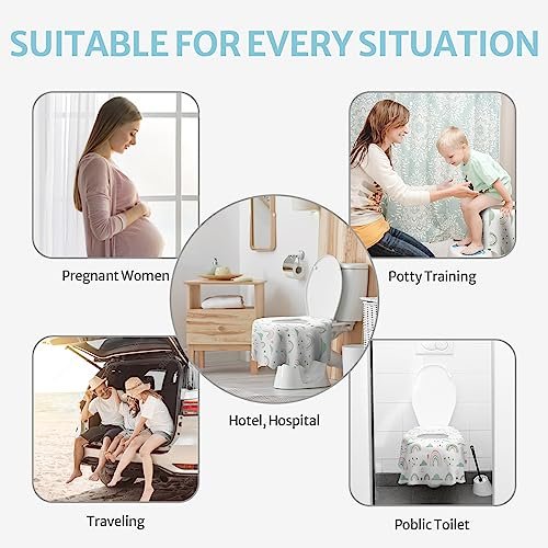 Blissful Diary 20 Pcs Toilet Seat Covers Disposable for Toddlers & Adults, Extra Large Waterproof, Portable Package for Travel, Kids Potty Training - Image 7