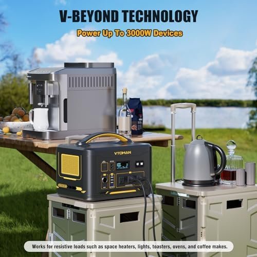 VTOMAN Jump1500X Portable Power Station, 828Wh LiFePO4 Battery Solar Generator with Jump Start, 1500W AC Outlet, 100W PD Type-C, Large Capacity Expandable to 2376Wh for Camping, RV Travel, Home Backup - Image 6