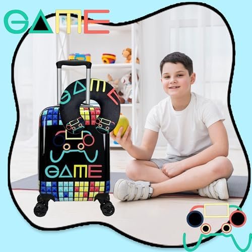 Kids Suitcase Set for Boys Hardside Luggage with Spinner Wheels 2 Piece 16inch Toddler Suitcase for Boys Travel Carry on Luggage Airline Approved - Image 6