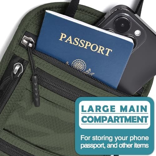 RFID Blocking Travel Neck Wallet–Hidden Passport Holder & Anti-Theft Money Pouch for Men & Women, Lightweight Concealed Travel Organizer with Adjustable Strap Secure Document - Image 7