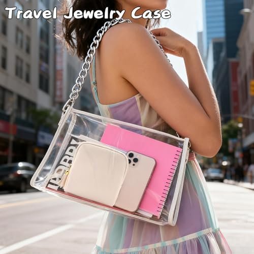 ZLFSRQ Travel Jewelry Case Organizer Small Jewelry Pouch Bag Mini Travel Jewellery Box Portable Jewellery Organizer Storage Bag with Zipper Jewels Pouches for Bracelet Rings Earring for Women - Image 2