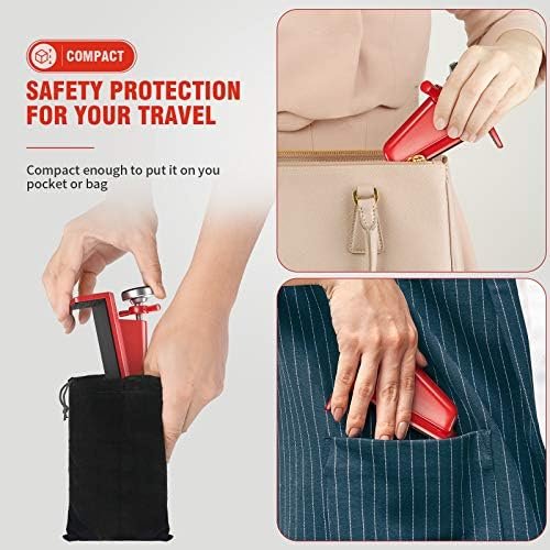 Door Jammer Door Stopper, Portable Door Security Lock for Travel/Apartment/Safety Self Defense/Personal Protection, Aluminum Alloy Anti-Slip Door Lockdown Security Device (Red) - Image 5