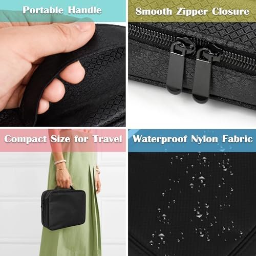 Travel Jewelry Organizer Case,Jewelry Bags Jewelry Storage Book Binder with Clear Zipper Velvet Pouch for Traveling,Earrings, Rings, Necklace, Bracelet - Image 6