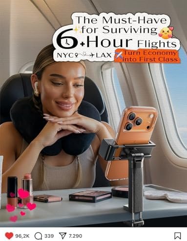 LISEN Cool Stuff Best Airplane Gadgets for Men 2026 Travel Essentials Phone Holder for Valentines Day Gifts Him Photographic Lighting Flash Tubes Idea Travel Gifts Accessories Cruise Essentials 2026 - Image 9
