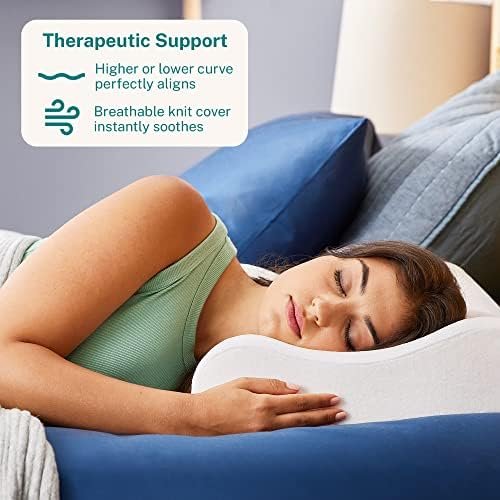 Sleep Innovations Memory Foam Contour Pillow, Standard Size, Head, Neck, and Shoulder Alignment, Side and Back Sleepers, Medium Support - Image 2