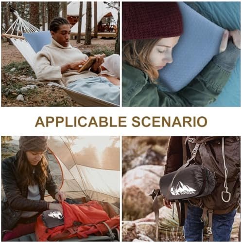 Ivellow Memory Foam Travel Pillow Compressible Camping Pillow for Sleeping Shredded Memory Foam Pillow Compact Firm Supportive Travel Pillow for Adults Kids Outdoor Hiking Essential Gear Blue-M - Image 6