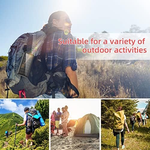 Portable Charger with Built in Cable and Wall Plug 50000mAh PD30W Fast Charging Solar Power Bank with 5 Output & 2 Input Dual LED Flashlights Phone Holder External Battery Pack (Black) - Image 7