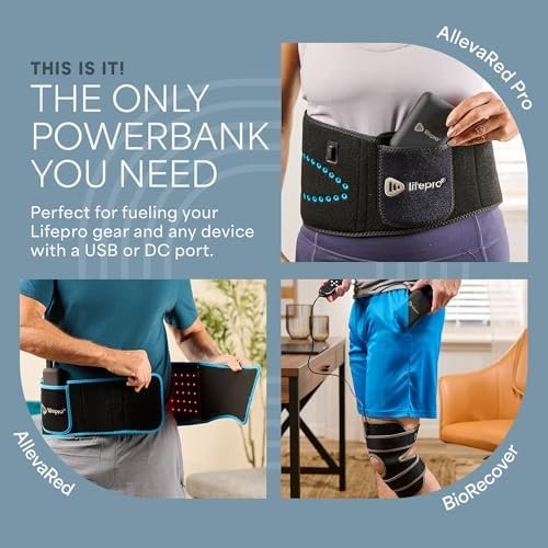 LifePro Portable Powerbank for AllevaRed, AllevaRed Pro, and BioRecover - 15,000mAh Battery Pack with USB 3.0 and 12V DC Output for Wellness Devices - Image 7