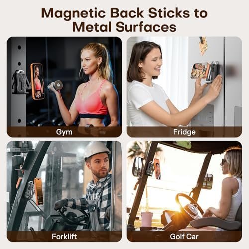 OMOTON TP02 360°Rotating for MagSafe Tripod, Adjustable Aluminum Magnetic Phone Tripod for iPhone 17/16/15/14 Pro Max Air, Foldable Cell Phone Stand Fits Vlog, Gym, Travel Essentials Accessories - Image 4