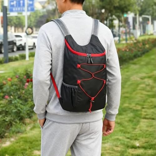 Lightweight and Thin Foldable Backpack, Climbing Bag, Hiking Daypack,15L Waterproof Travel Packable Rucksack (Black) - Image 6