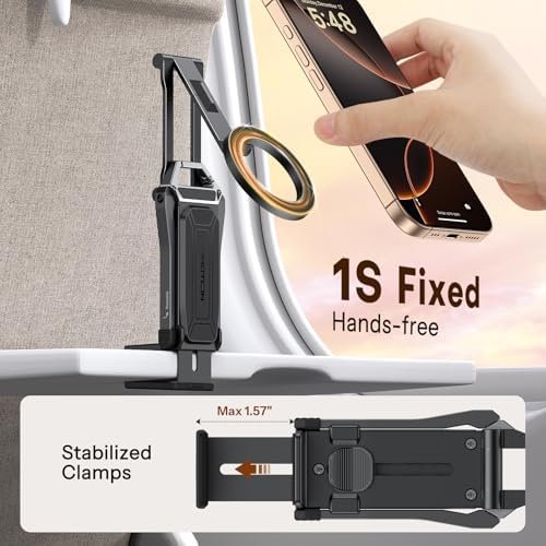 OMOTON TP02 360°Rotating for MagSafe Tripod, Adjustable Aluminum Magnetic Phone Tripod for iPhone 17/16/15/14 Pro Max Air, Foldable Cell Phone Stand Fits Vlog, Gym, Travel Essentials Accessories - Image 3