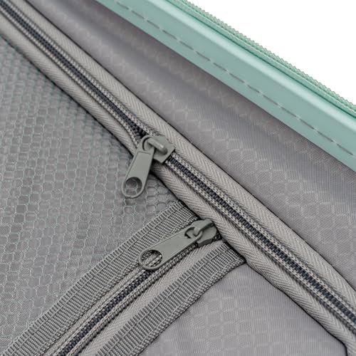 18" Kids Carry On Luggage, Kids Ride On Suitcase with Wheels, Rolling Luggage with Password Lock and Adjustable Handle for Short Trips, School Trips, Outings (Mint Green) - Image 8