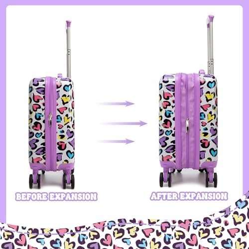 Kids Carry on Luggage Sets for Girls Women Rolling Suitcases with Wheels Hardshell Suitcase Luggage for Travel - Image 7
