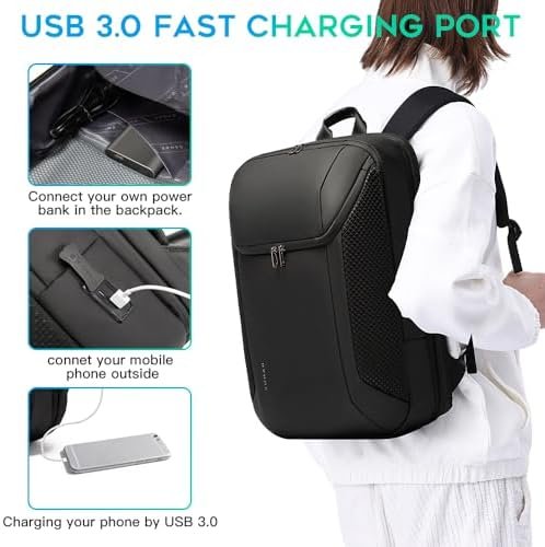 BANGE Smart Business Laptop Backpack Waterproof can fit 15.6-17.3 Inch Laptop with 3.0 USB charging port for men and women - Image 5