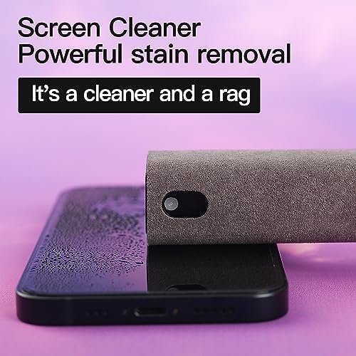 Touchscreen Screen Cleaner Kit 2 Pcs, Phone, Tablet and Car Screen Cleaner, Two in One Spray and Microfiber Cloth(Grey&Pink) - Image 5