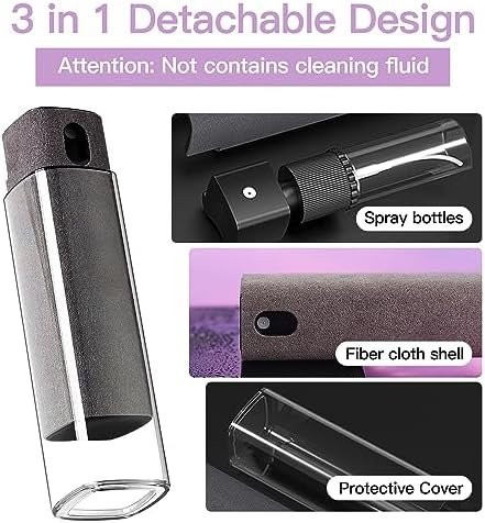 Touchscreen Screen Cleaner Kit 2 Pcs, Phone, Tablet and Car Screen Cleaner, Two in One Spray and Microfiber Cloth(Grey&Pink) - Image 3