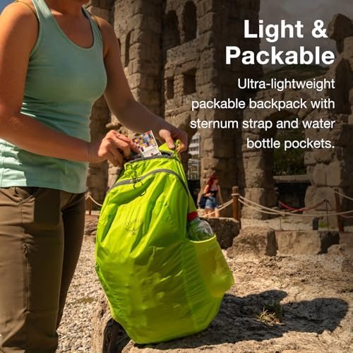 Osprey Ultralight Collapsible Stuff Pack - Lightweight, Packable Travel Backpack — Extra Bag For Travel and Every Day — 18 L Capacity Daypack to Expand Luggage, Black - Image 3